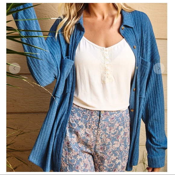 Most Fabulous Favorite Ribbed Cozy Comfy Shirt Jacket - Picture 5 of 6